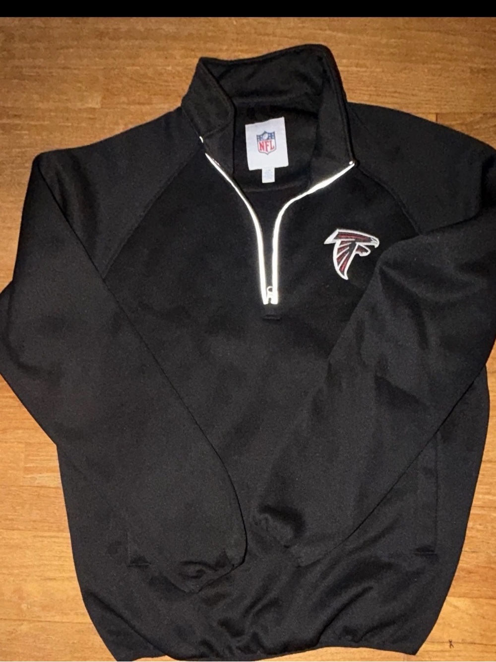 NFL Black Zip Hoodie with White Logo Patch